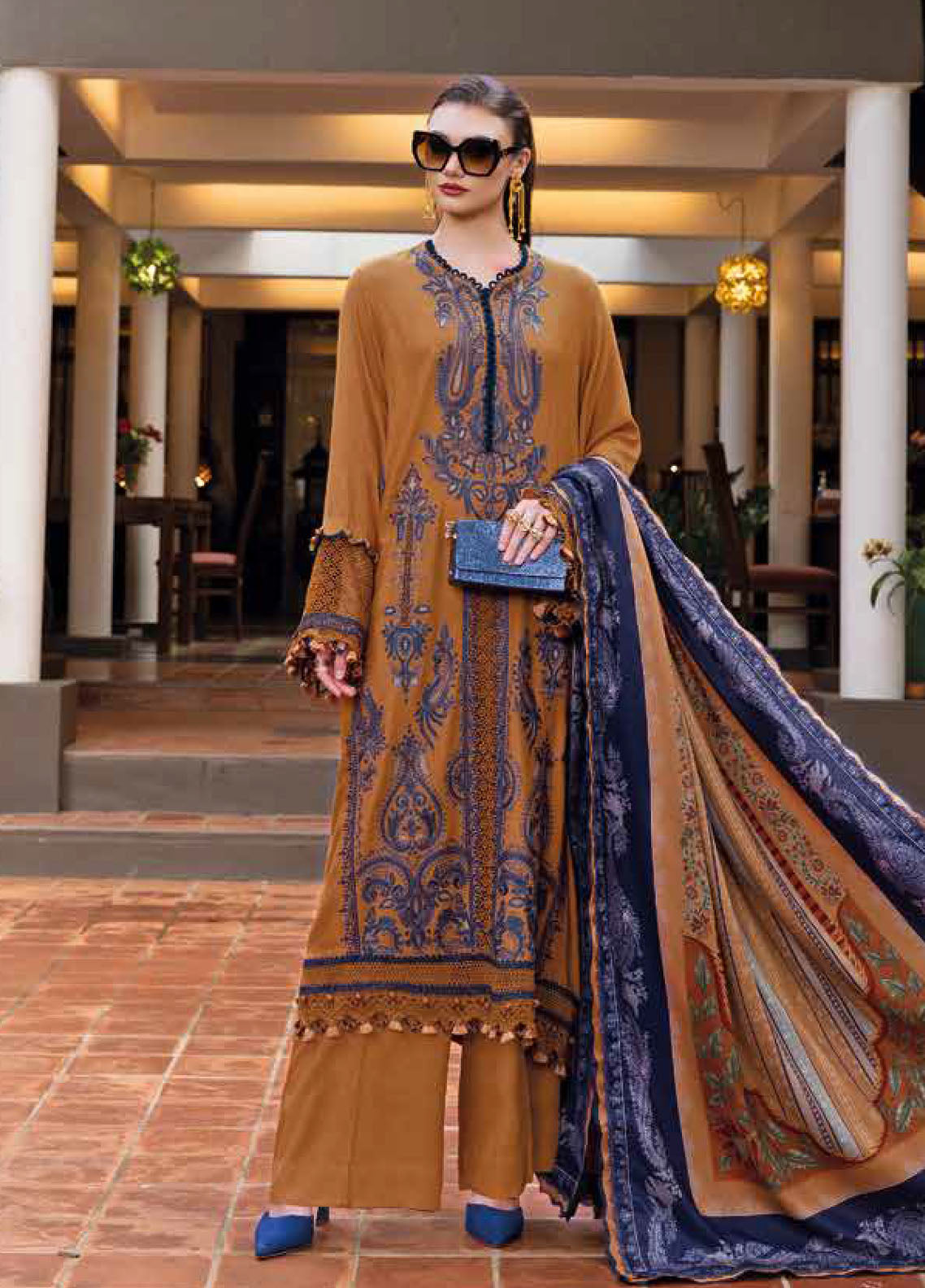 M.Prints By Maria B Embroidered Linen 3 Piece Unstitched Suit MB25MPV28 MPT-2803A M.Prints By Maria B Embroidered Linen 3 Piece Unstitched Suit MB25MPV28 MPT-2803A