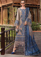M.Prints By Maria B Embroidered Linen 3 Piece Unstitched Suit MB25MPV28 MPT-2806A