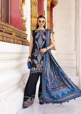 M.Prints By Maria B Embroidered Linen 3 Piece Unstitched Suit MB25MPV28 MPT-2806B