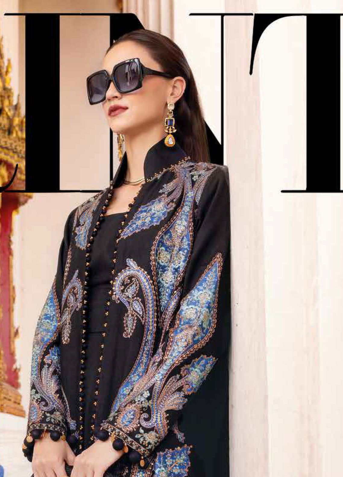 M.Prints By Maria B Embroidered Linen 3 Piece Unstitched Suit MB25MPV28 MPT-2806B M.Prints By Maria B Embroidered Linen 3 Piece Unstitched Suit MB25MPV28 MPT-2806B