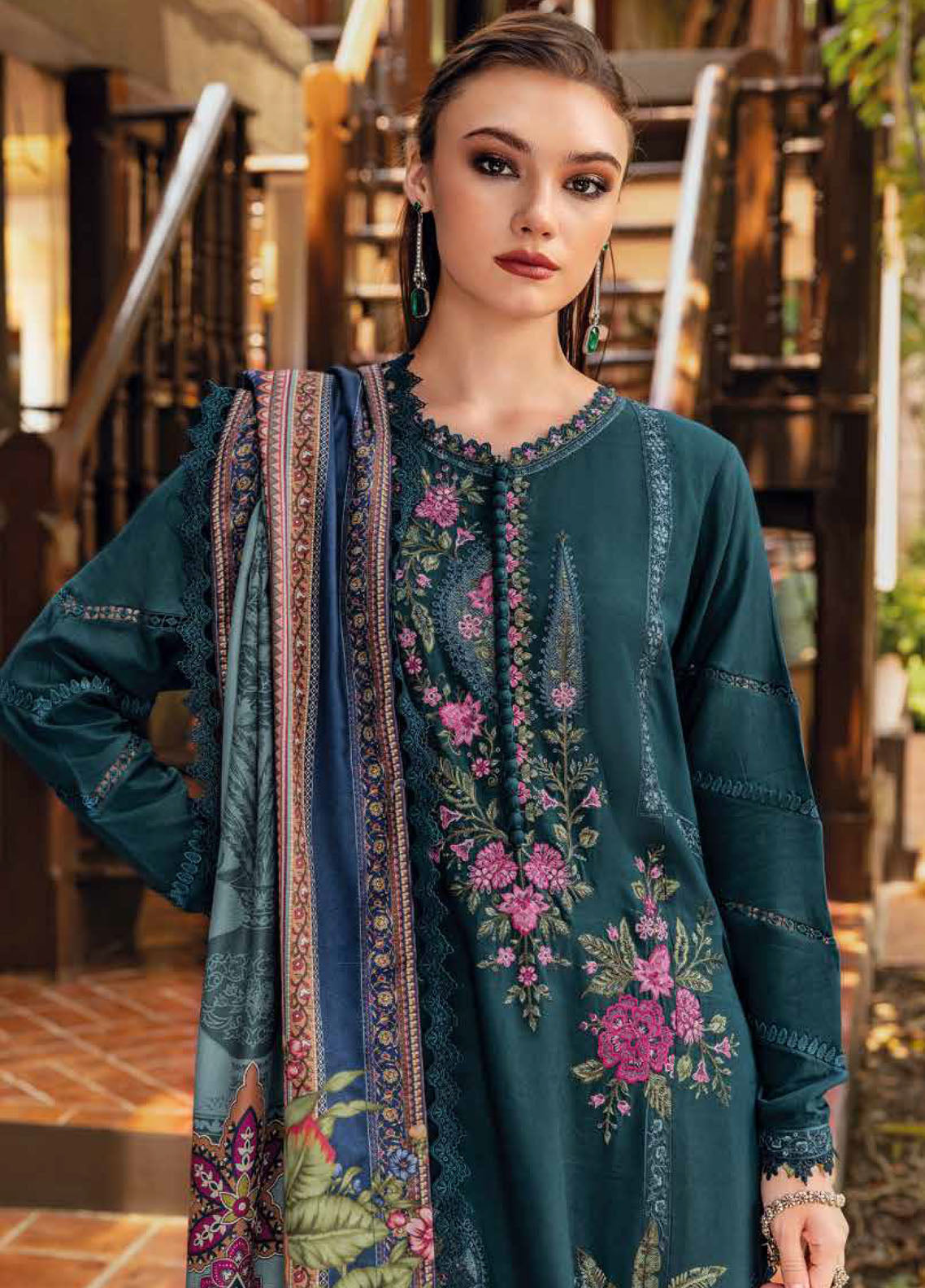 M.Prints By Maria B Embroidered Linen 3 Piece Unstitched Suit MB25MPV28 MPT-2807B M.Prints By Maria B Embroidered Linen 3 Piece Unstitched Suit MB25MPV28 MPT-2807B
