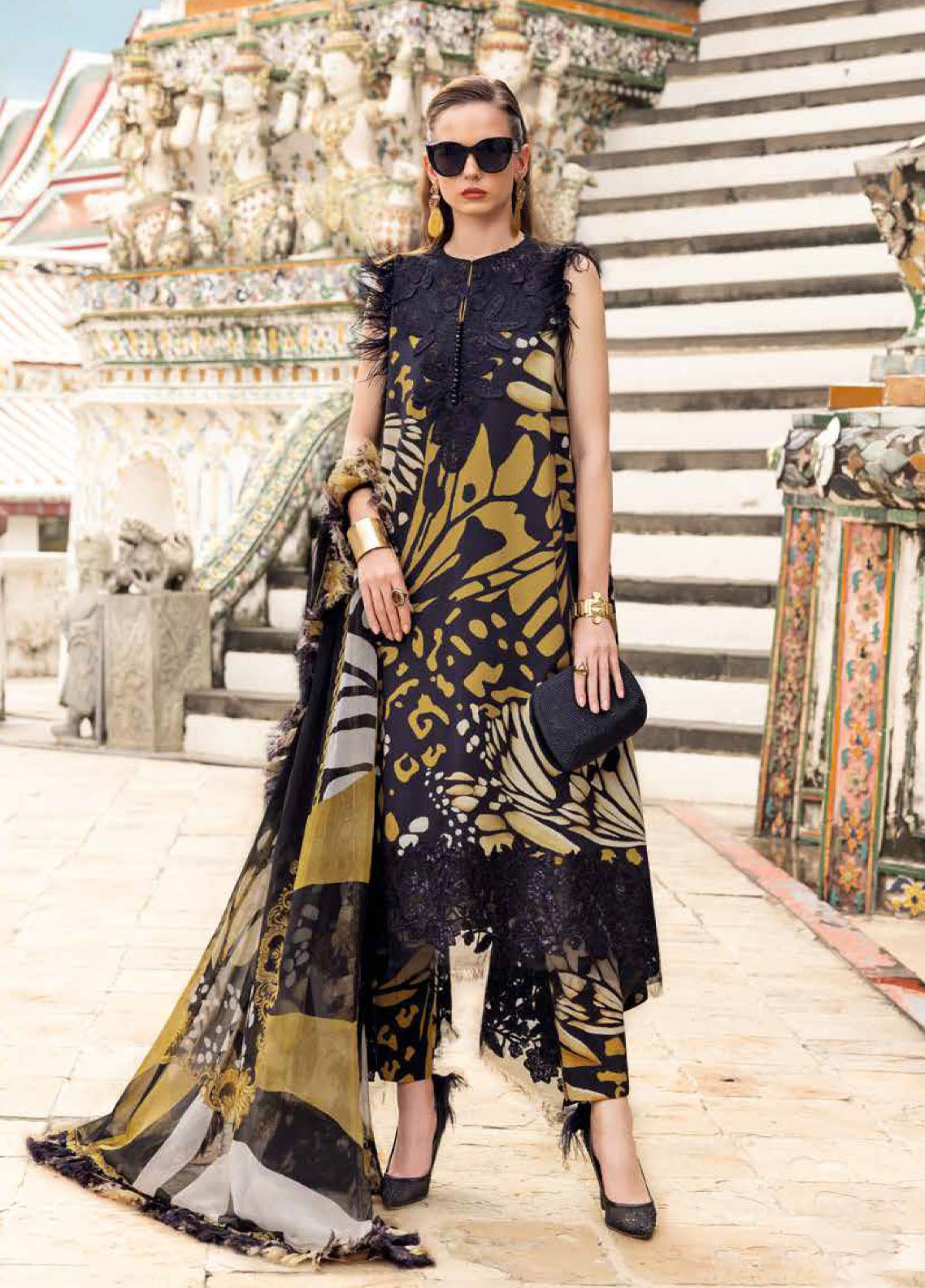 M.Prints By Maria B Embroidered Linen 3 Piece Unstitched Suit MB25MPV28 MPT-2809B M.Prints By Maria B Embroidered Linen 3 Piece Unstitched Suit MB25MPV28 MPT-2809B