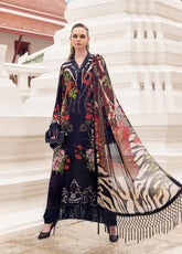 M.Prints By Maria B Embroidered Linen 3 Piece Unstitched Suit MB25MPV28 MPT-2810B