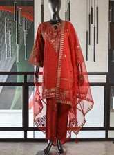 Mah-E-Noor By Khombi Embroidered Khaadi Net 3 Piece Stitched Suit KB24MN D-9179
