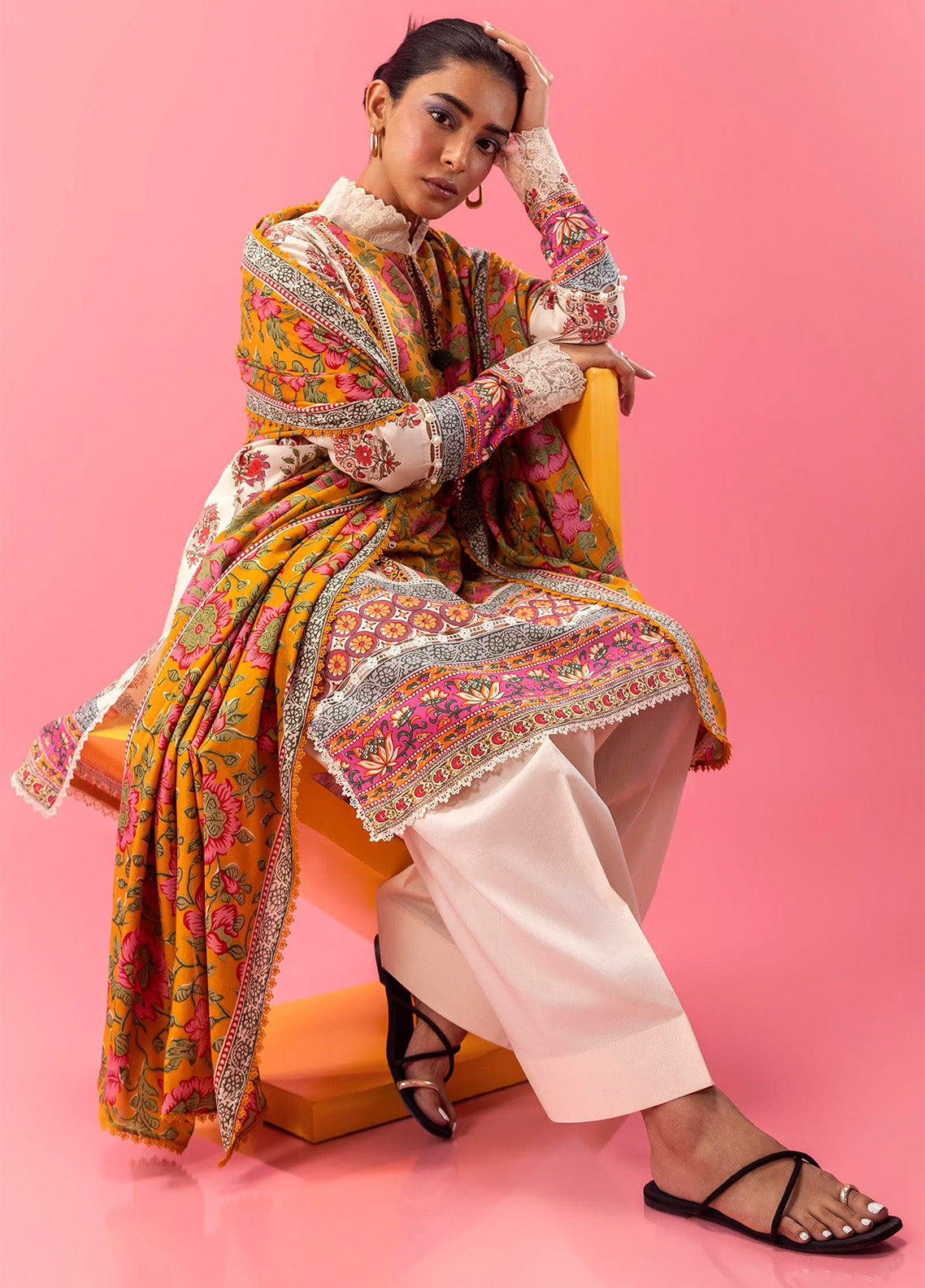 Mahay By Sana Safinaz Embroidered Slub 2 Piece Unstitched Suit H243-005A-2DC Mahay By Sana Safinaz Embroidered Slub 2 Piece Unstitched Suit H243-005A-2DC