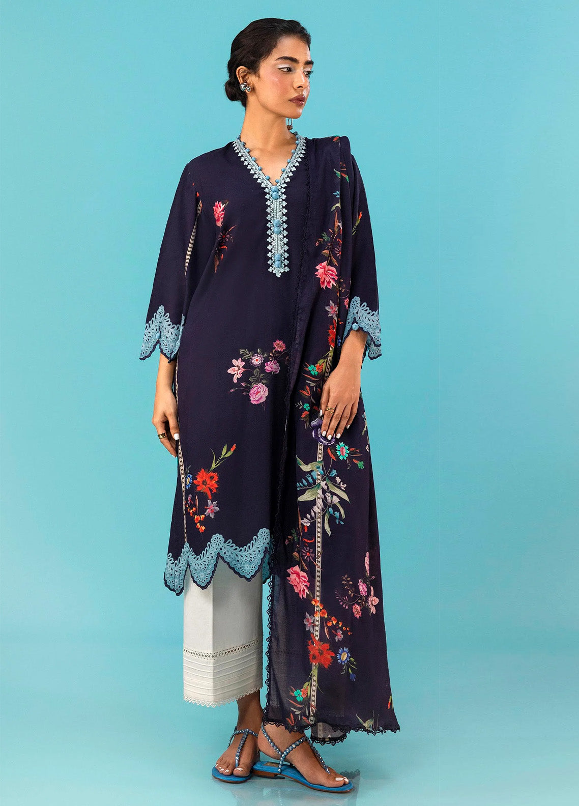 Mahay By Sana Safinaz Embroidered Slub 2 Piece Unstitched Suit H243-012B-2DC Mahay By Sana Safinaz Embroidered Slub 2 Piece Unstitched Suit H243-012B-2DC