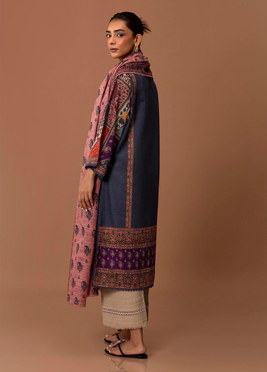 Mahay By Sana Safinaz Embroidered Slub 2 Piece Unstitched Suit H243-019B-2BQ Mahay By Sana Safinaz Embroidered Slub 2 Piece Unstitched Suit H243-019B-2BQ