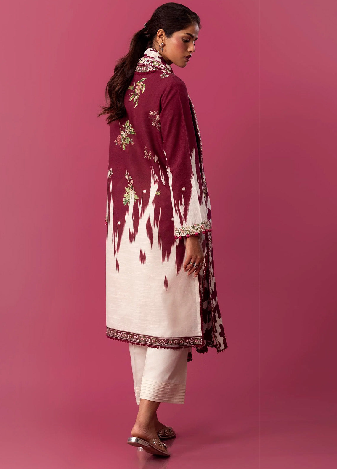 Mahay By Sana Safinaz Embroidered Slub 2 Piece Unstitched Suit H243-021A-2BQ Mahay By Sana Safinaz Embroidered Slub 2 Piece Unstitched Suit H243-021A-2BQ