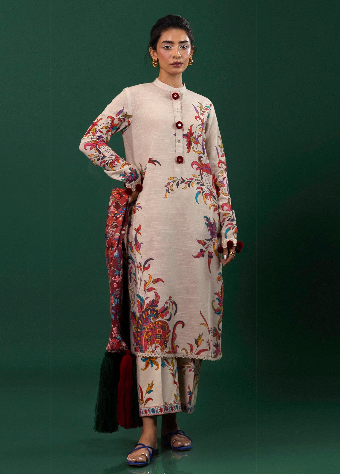 Mahay By Sana Safinaz Embroidered Slub 2 Piece Unstitched Suit H243-022A-2AC Mahay By Sana Safinaz Embroidered Slub 2 Piece Unstitched Suit H243-022A-2AC
