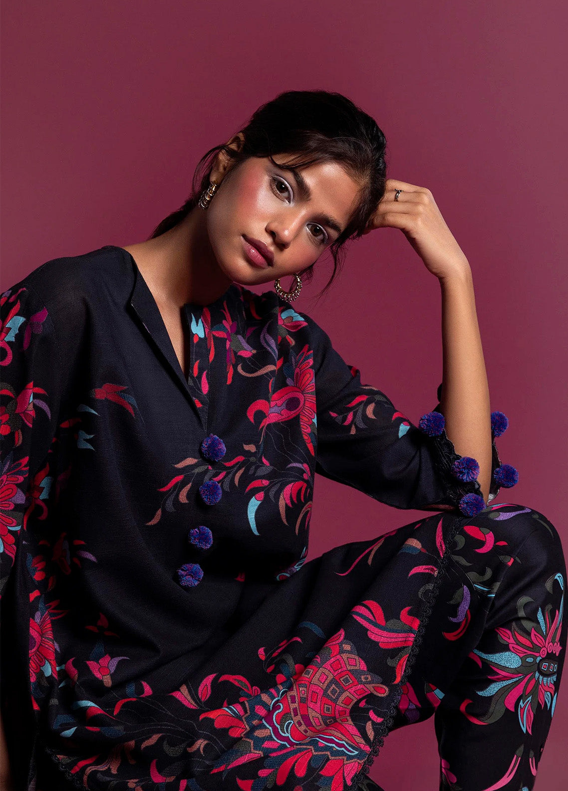 Mahay By Sana Safinaz Embroidered Slub 2 Piece Unstitched Suit H243-022B-2AC Mahay By Sana Safinaz Embroidered Slub 2 Piece Unstitched Suit H243-022B-2AC