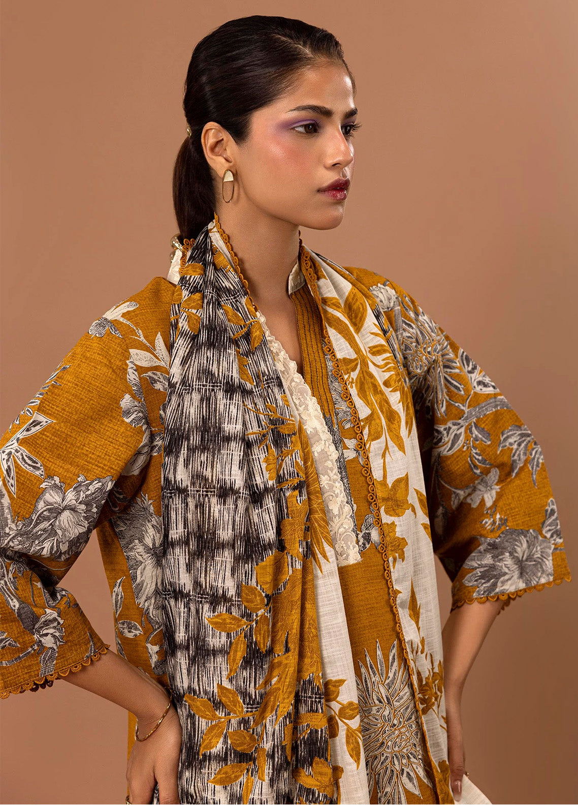 Mahay By Sana Safinaz Embroidered Slub 2 Piece Unstitched Suit H243-023B-2BQ Mahay By Sana Safinaz Embroidered Slub 2 Piece Unstitched Suit H243-023B-2BQ