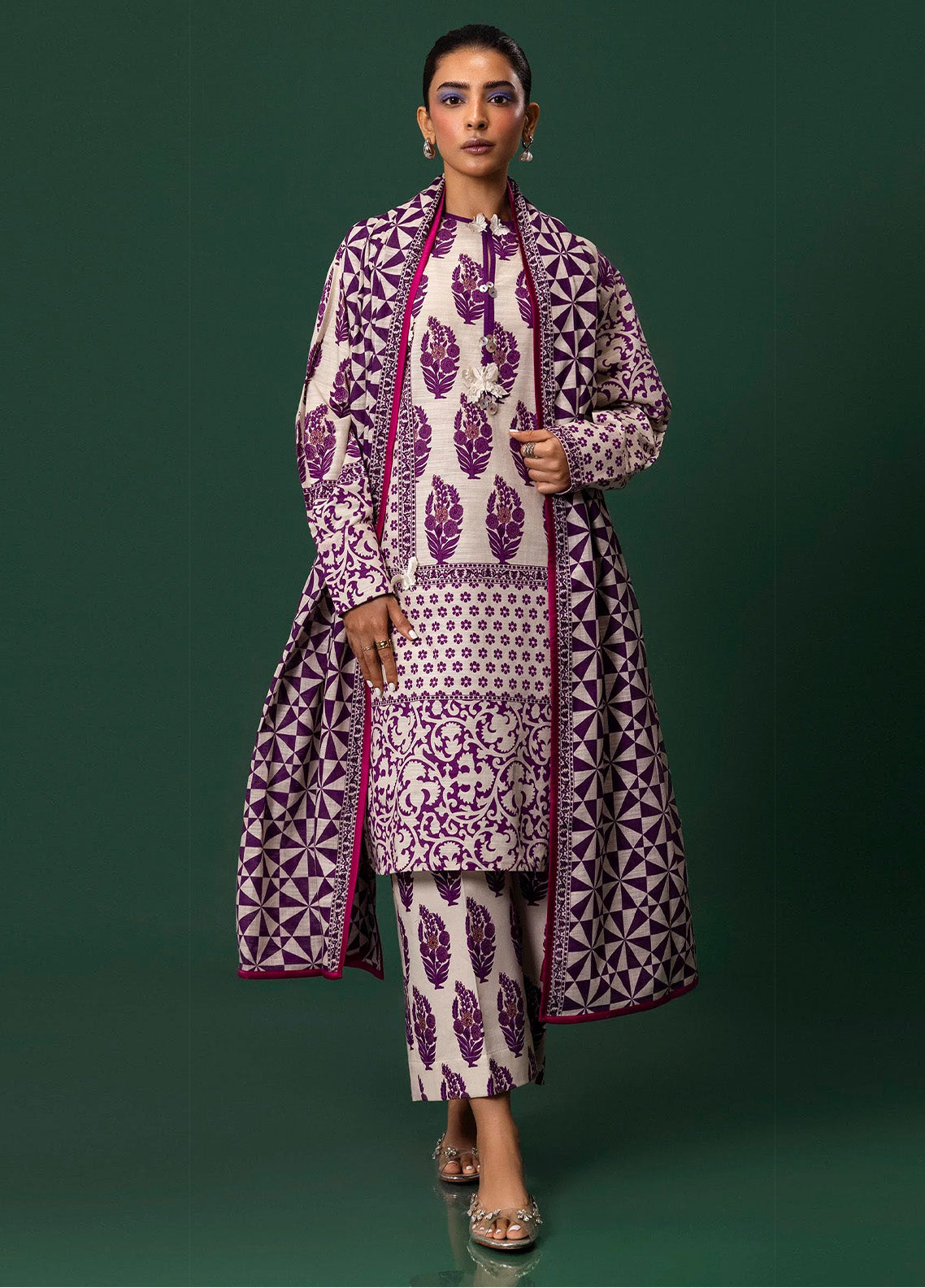 Mahay By Sana Safinaz Embroidered Slub 3 Piece Unstitched Suit H243-009A-3CQ Mahay By Sana Safinaz Embroidered Slub 3 Piece Unstitched Suit H243-009A-3CQ