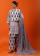 Mahay By Sana Safinaz Embroidered Slub 3 Piece Unstitched Suit H243-009B-3CQ