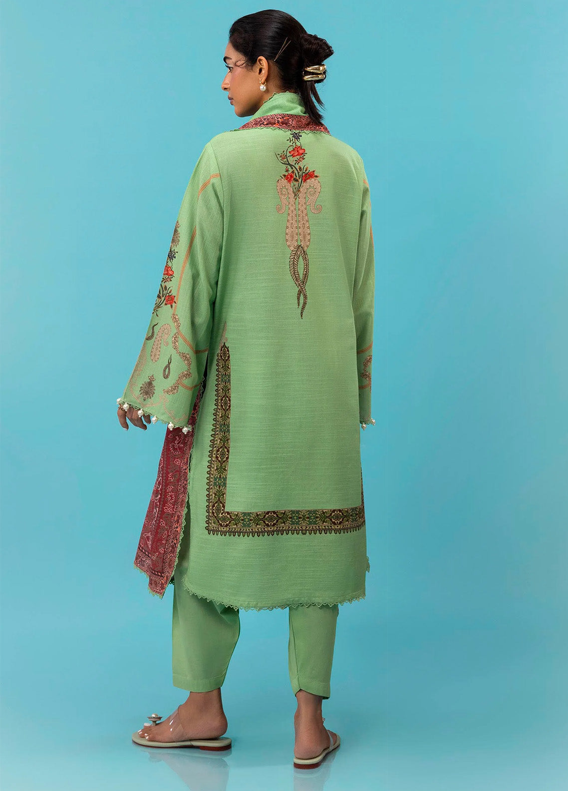 Mahay By Sana Safinaz Embroidered Slub 3 Piece Unstitched Suit H243-025B-3CQ Mahay By Sana Safinaz Embroidered Slub 3 Piece Unstitched Suit H243-025B-3CQ