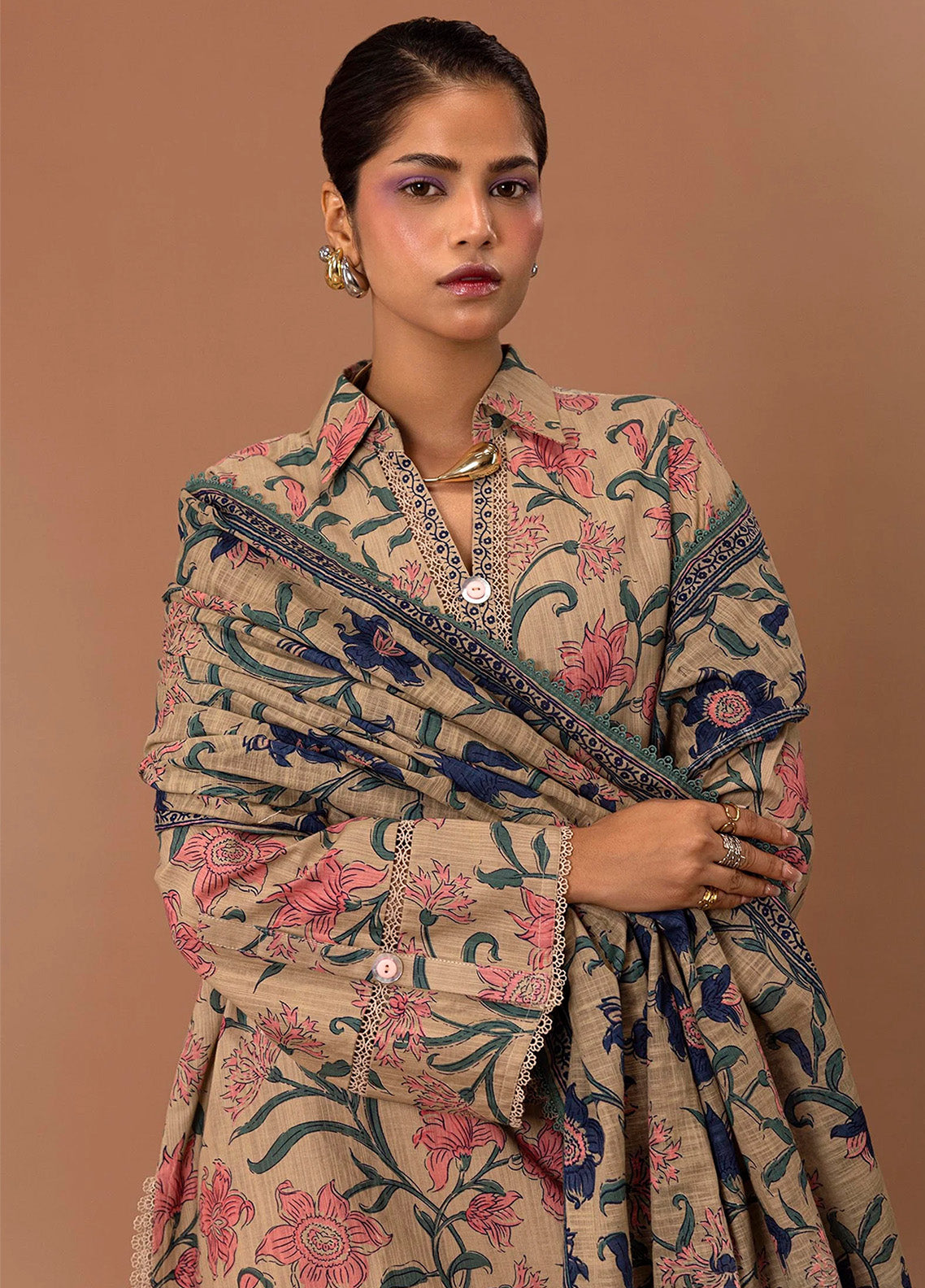Mahay By Sana Safinaz Printed Slub 2 Piece Unstitched Suit H243-017B-2Q Mahay By Sana Safinaz Printed Slub 2 Piece Unstitched Suit H243-017B-2Q