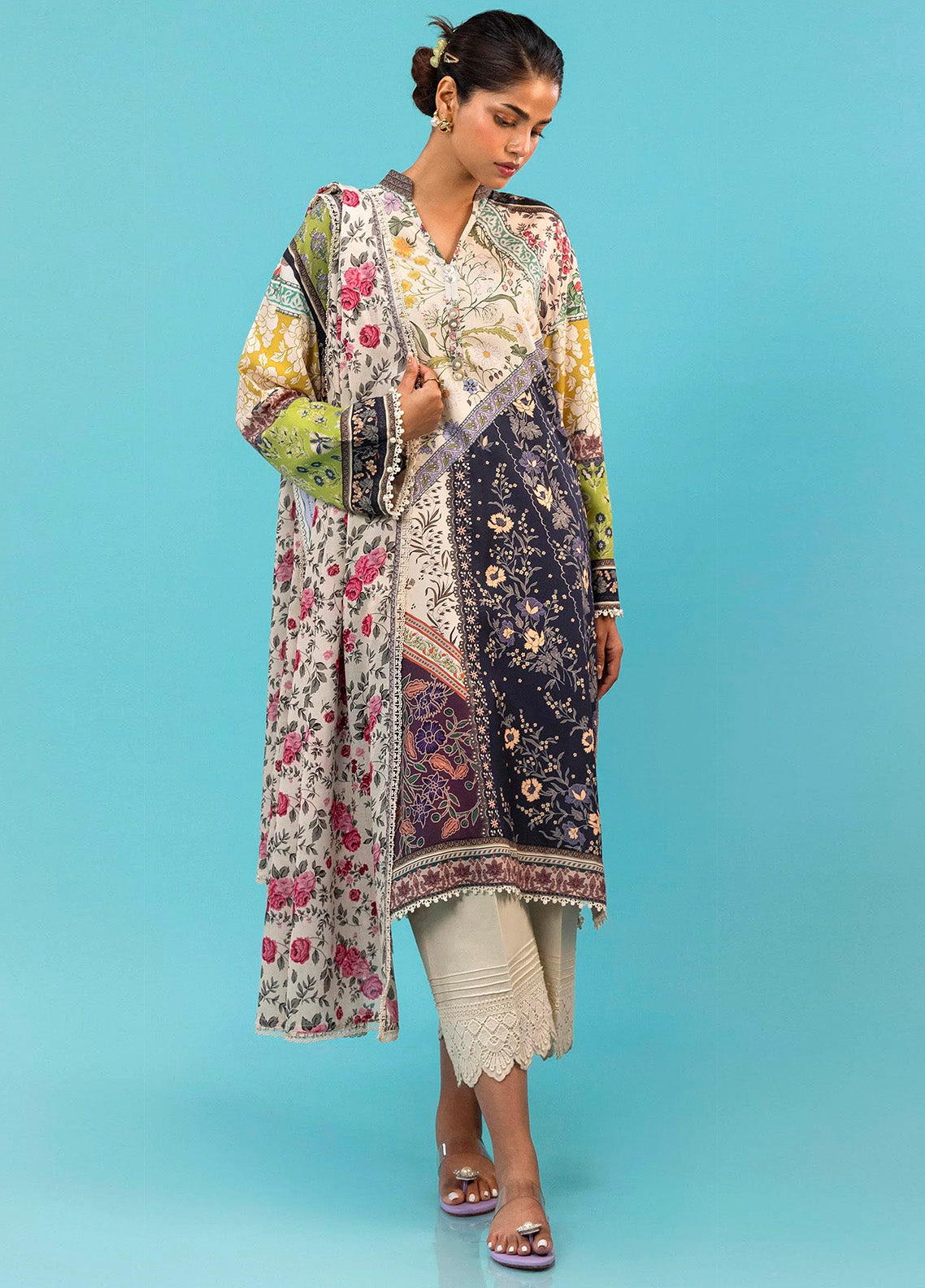Mahay By Sana Safinaz Printed Slub 2 Piece Unstitched Suit H243-020B-2DI Mahay By Sana Safinaz Printed Slub 2 Piece Unstitched Suit H243-020B-2DI