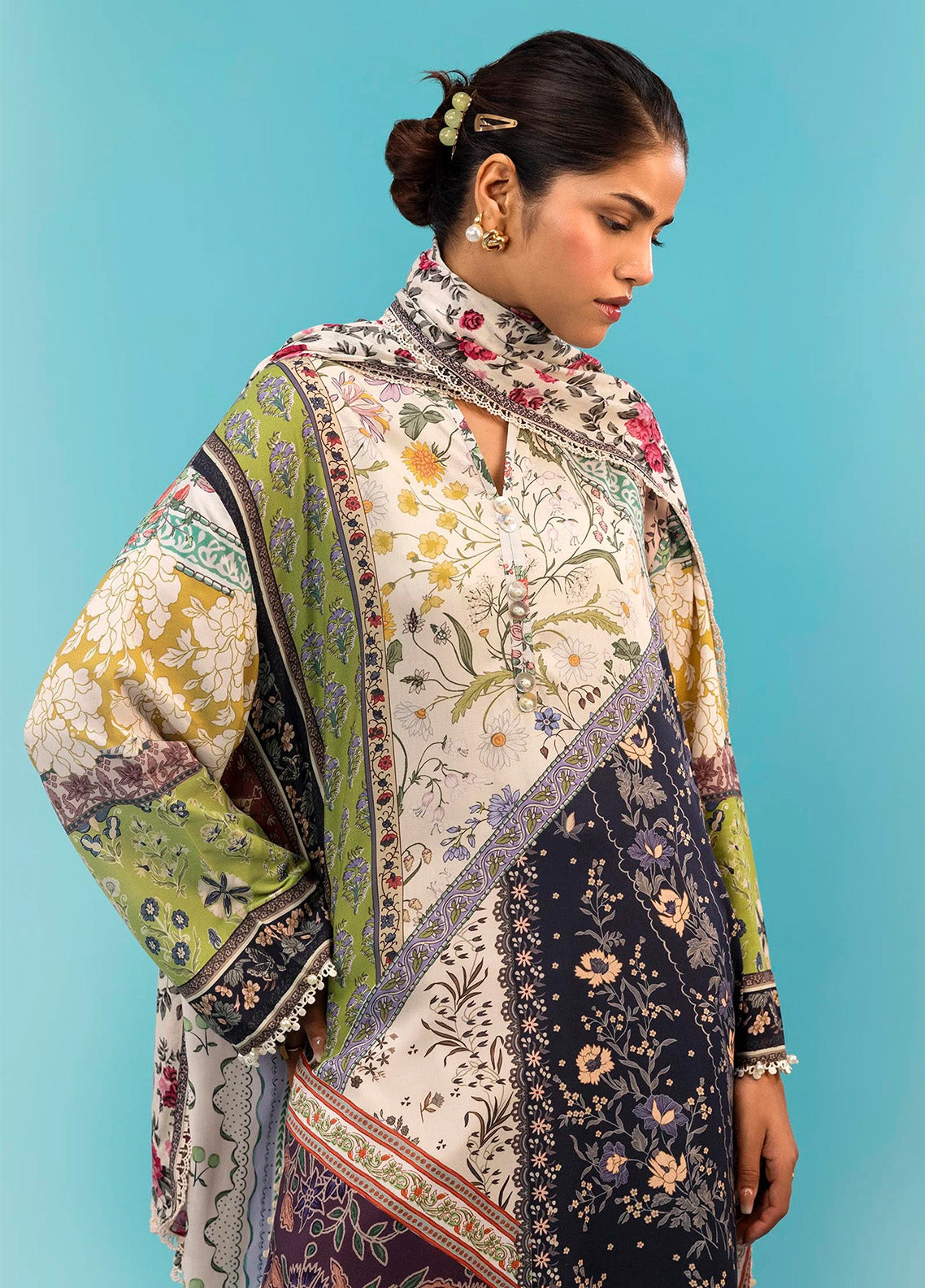 Mahay By Sana Safinaz Printed Slub 2 Piece Unstitched Suit H243-020B-2DI Mahay By Sana Safinaz Printed Slub 2 Piece Unstitched Suit H243-020B-2DI