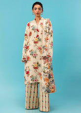 Mahay By Sana Safinaz Printed Slub 3 Piece Unstitched Suit H243-014A-3DA
