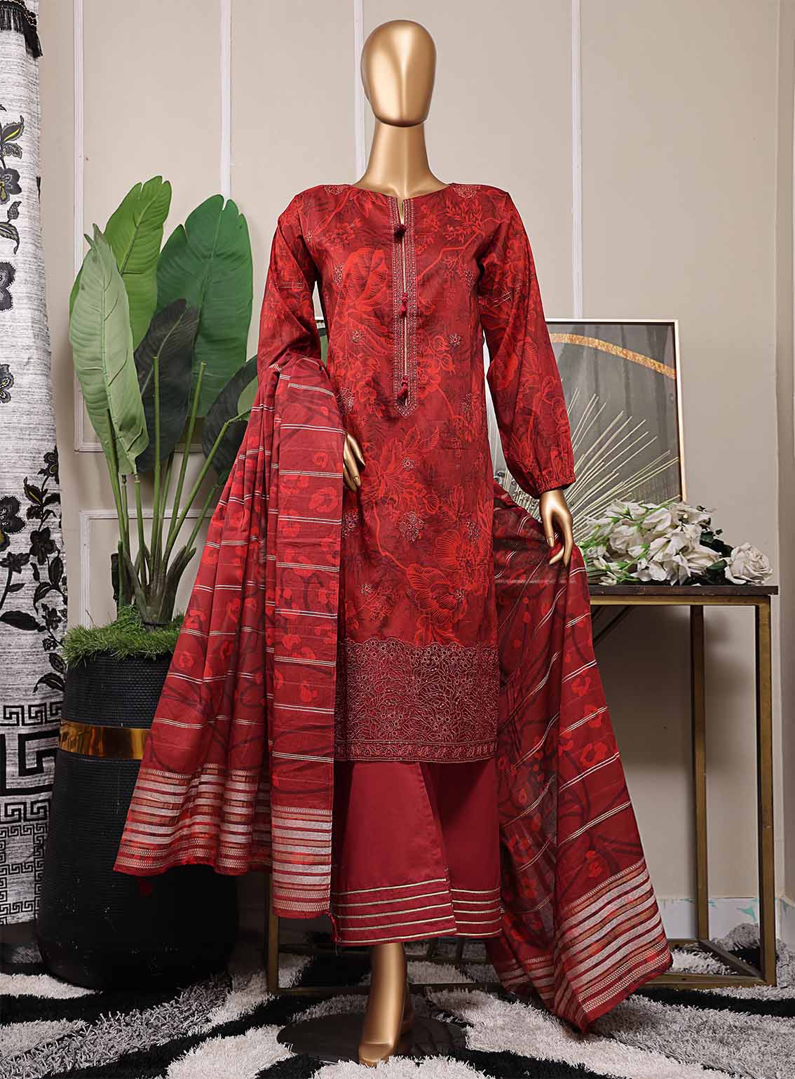 Mahee By HZ Textile Embroidered Cotton Lawn 3 Piece Unstitched Suit HZ25MEFJV2 MEJ-1253 Mahee By HZ Textile Embroidered Cotton Lawn 3 Piece Unstitched Suit HZ25MEFJV2 MEJ-1253