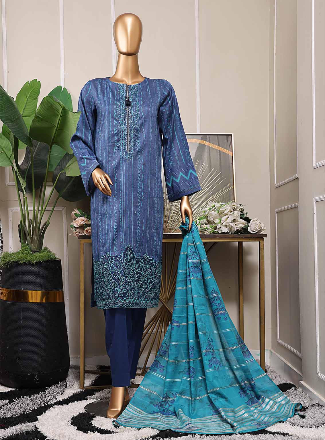 Mahee By HZ Textile Embroidered Cotton Lawn 3 Piece Unstitched Suit HZ25MEFJV2 MEJ-1256 Mahee By HZ Textile Embroidered Cotton Lawn 3 Piece Unstitched Suit HZ25MEFJV2 MEJ-1256