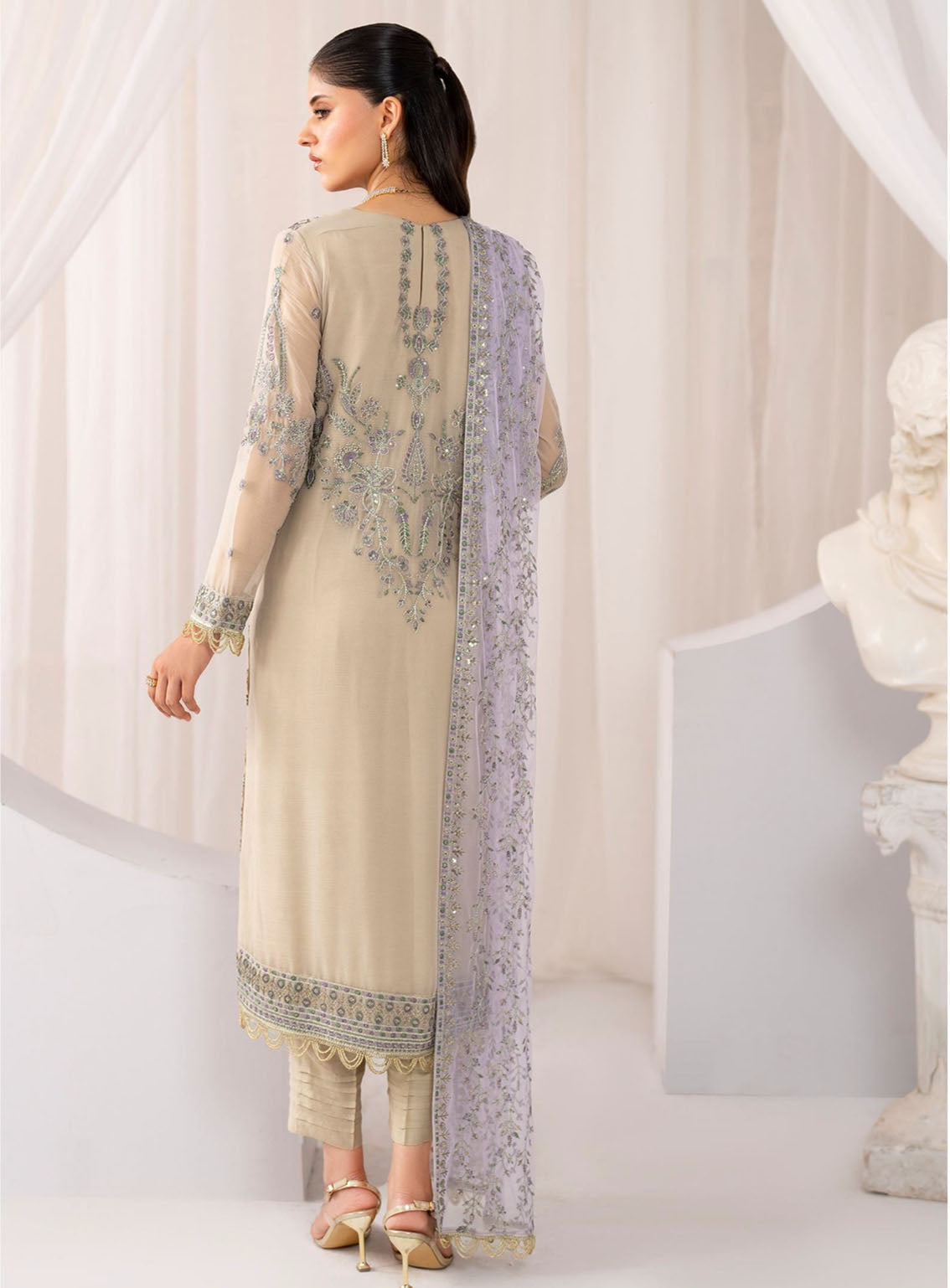 Maheer By Zarif Formal Embroidered Chiffon 3 Piece Unstitched Suit ZF24M ZMU-08 AFSANAH Maheer By Zarif Formal Embroidered Chiffon 3 Piece Unstitched Suit ZF24M ZMU-08 AFSANAH
