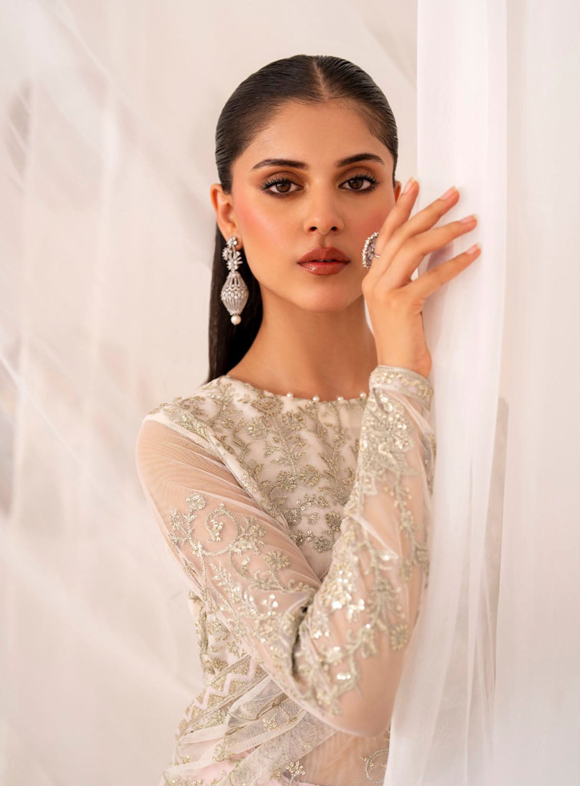 Maheer By Zarif Formal Embroidered Net 3 Piece Unstitched Suit ZF24M ZMU-01 PEARL Maheer By Zarif Formal Embroidered Net 3 Piece Unstitched Suit ZF24M ZMU-01 PEARL