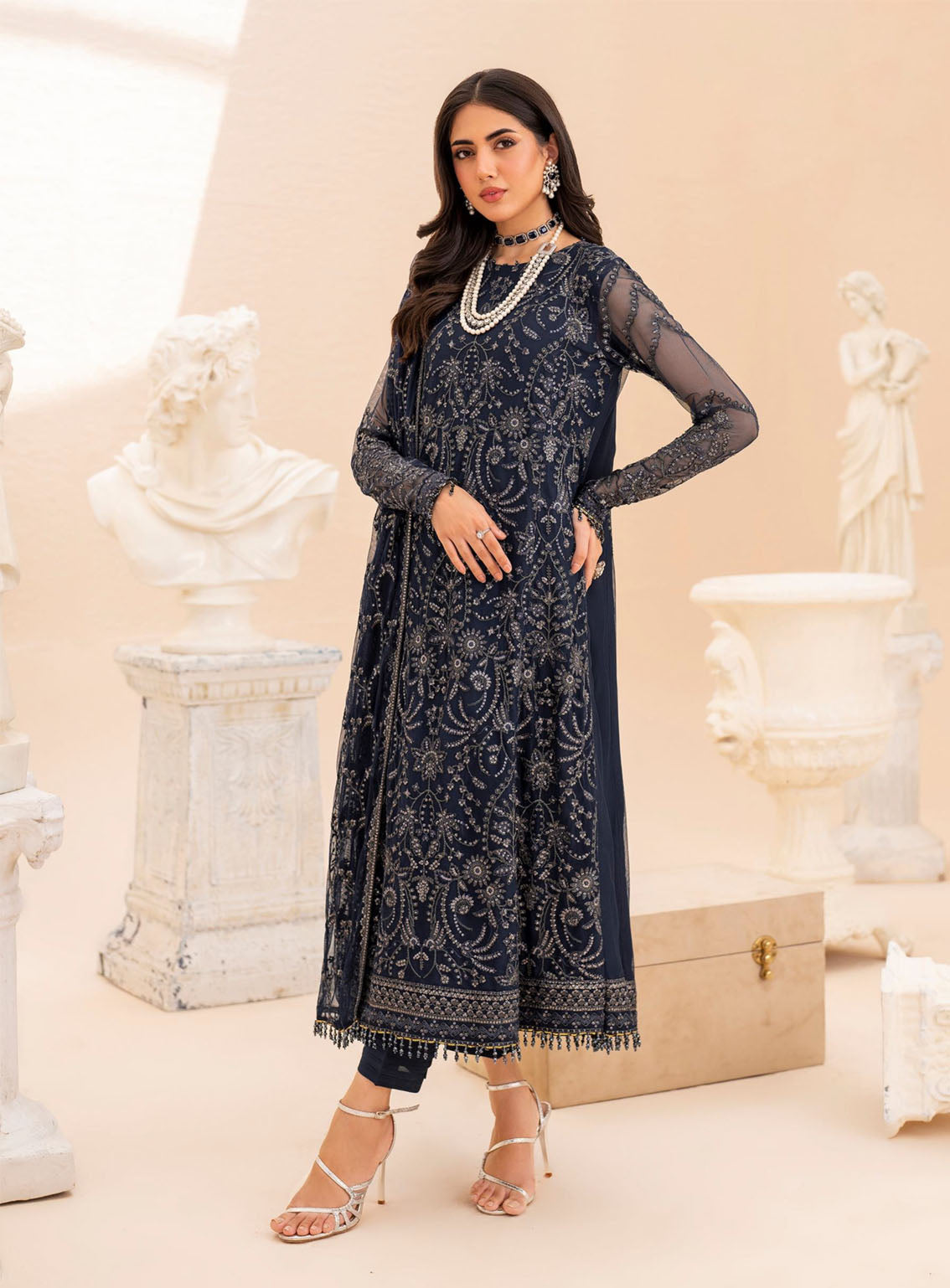 Maheer By Zarif Formal Embroidered Net 3 Piece Unstitched Suit ZF24M ZMU-02 ILANA Maheer By Zarif Formal Embroidered Net 3 Piece Unstitched Suit ZF24M ZMU-02 ILANA