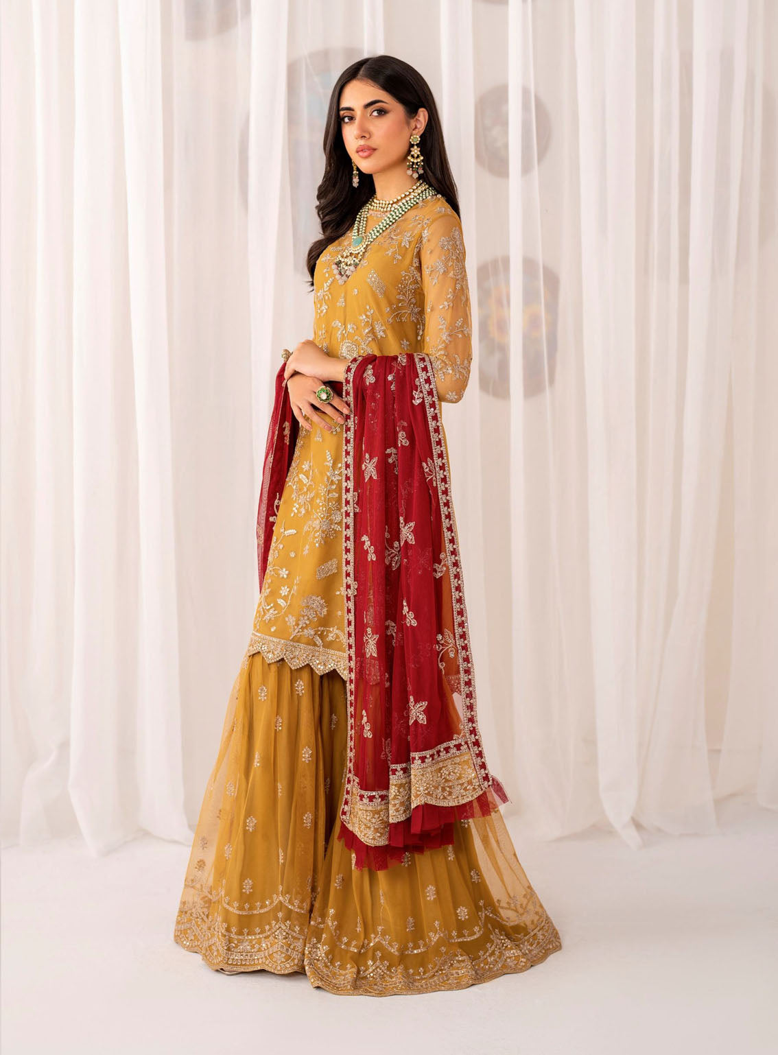 Maheer By Zarif Formal Embroidered Net 3 Piece Unstitched Suit ZF24M ZMU-04 MAHROO Maheer By Zarif Formal Embroidered Net 3 Piece Unstitched Suit ZF24M ZMU-04 MAHROO