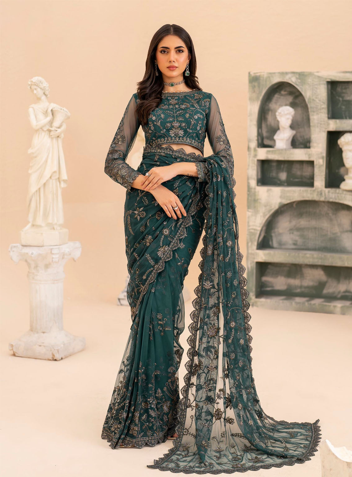 Maheer By Zarif Formal Embroidered Net 3 Piece Unstitched Suit ZF24M ZMU-07 ZAYB Maheer By Zarif Formal Embroidered Net 3 Piece Unstitched Suit ZF24M ZMU-07 ZAYB