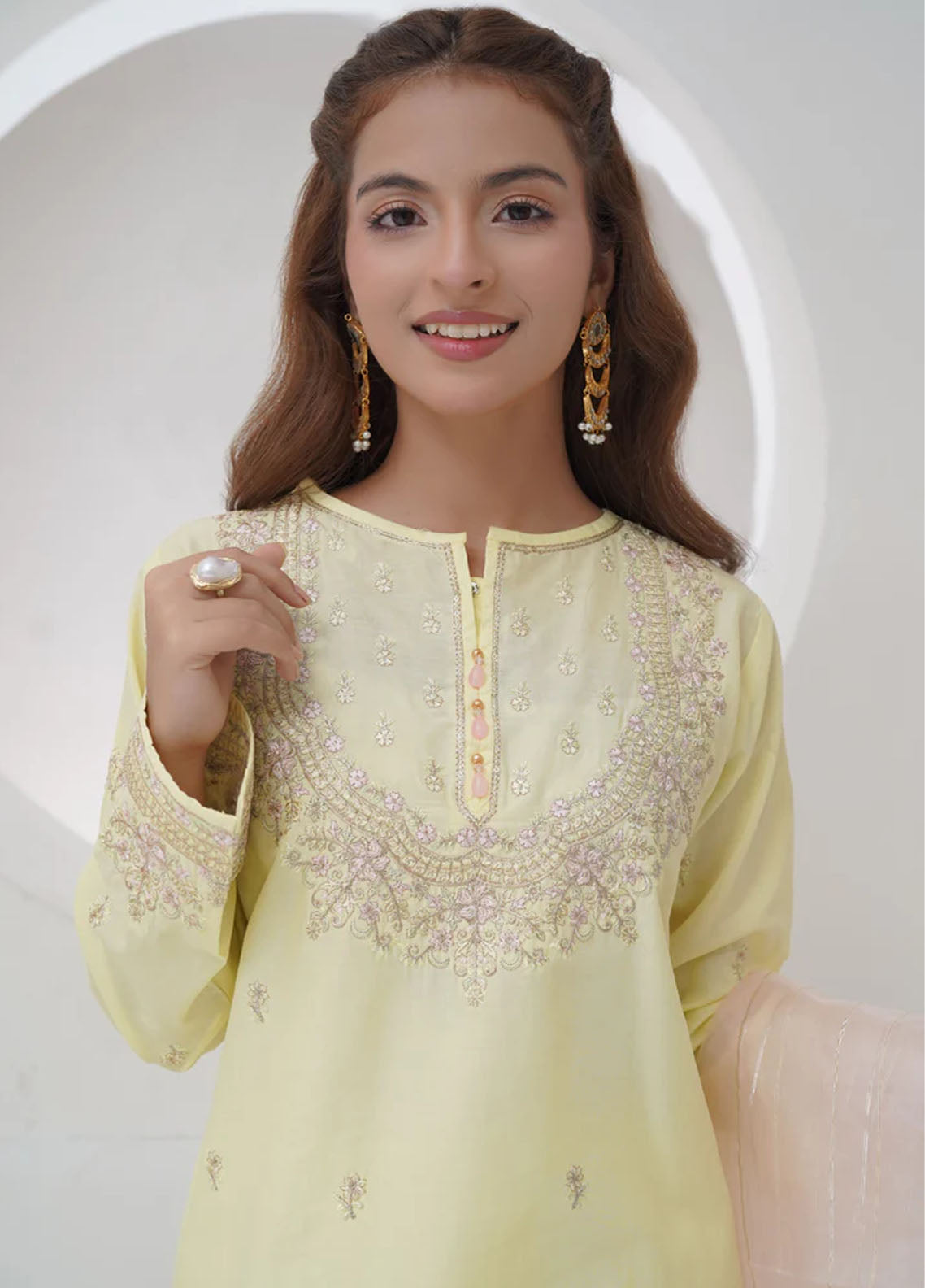 Mahroo Digital Embroidered Cotton 2 Piece Stitched Suit MMCS25K&G D-R-T-SFC-006-LMN Mahroo Digital Embroidered Cotton 2 Piece Stitched Suit MMCS25K&G D-R-T-SFC-006-LMN