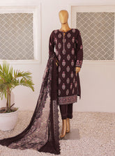 Majestic By HZ Luxury Embroidered Lawn 3 Piece Unstitched Suit HZ24M MEC-01