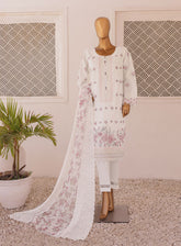 Majestic By HZ Luxury Embroidered Lawn 3 Piece Unstitched Suit HZ24M MEC-02