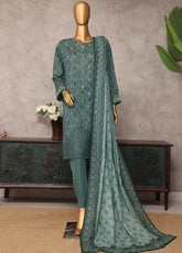 Majestic By HZ Textile Embroidered Jacquard 3 Piece Unstitched Suit HZ25M MJE-08