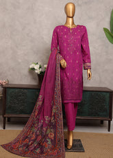 Majestic By HZ Textile Embroidered Jacquard 3 Piece Unstitched Suit HZ25M MJE-14