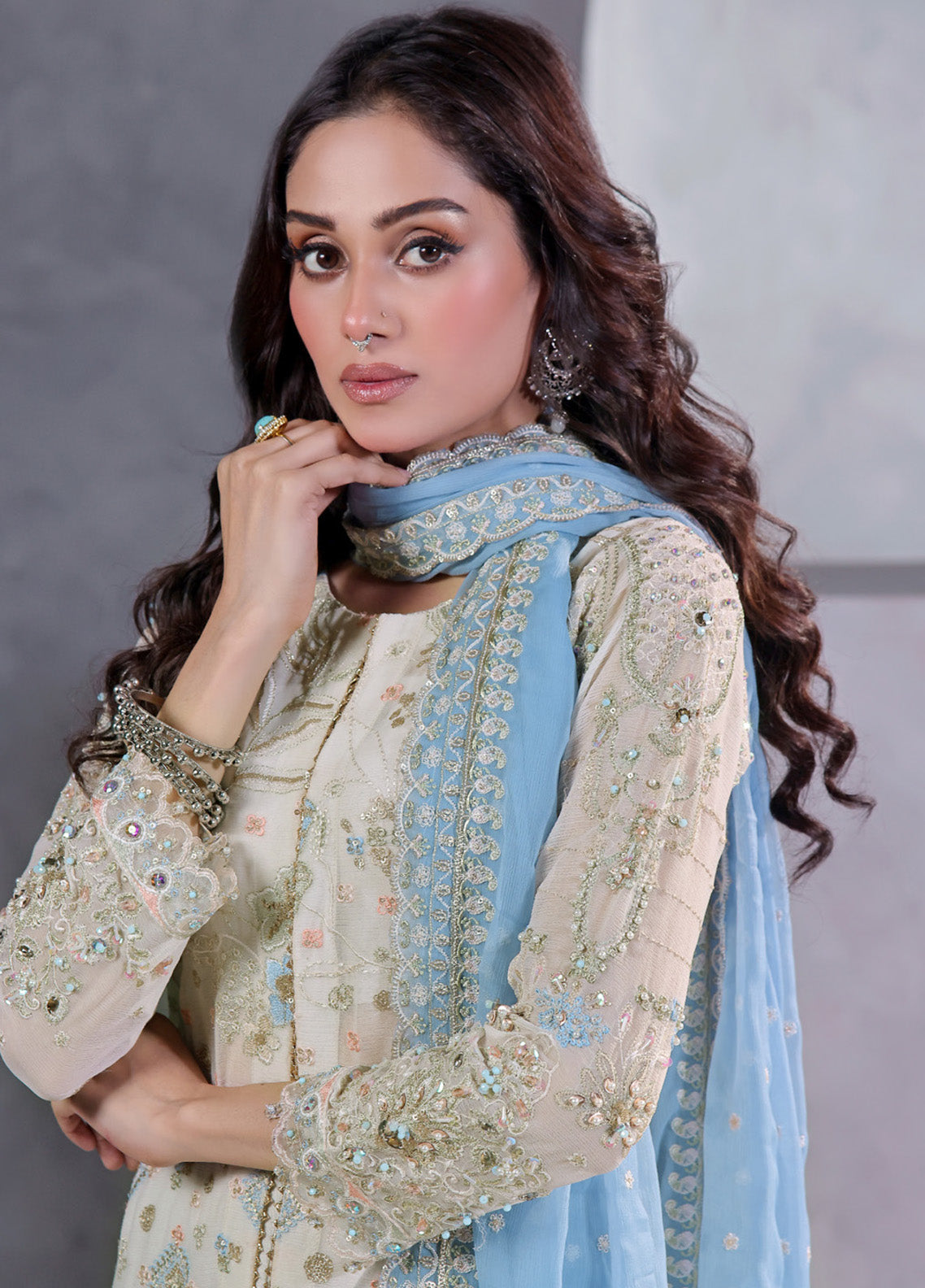 Manaar By Soghat Creation Embroidered Chiffon 3 Piece Unstitched Suit SC24LHC LC-01 Manaar By Soghat Creation Embroidered Chiffon 3 Piece Unstitched Suit SC24LHC LC-01