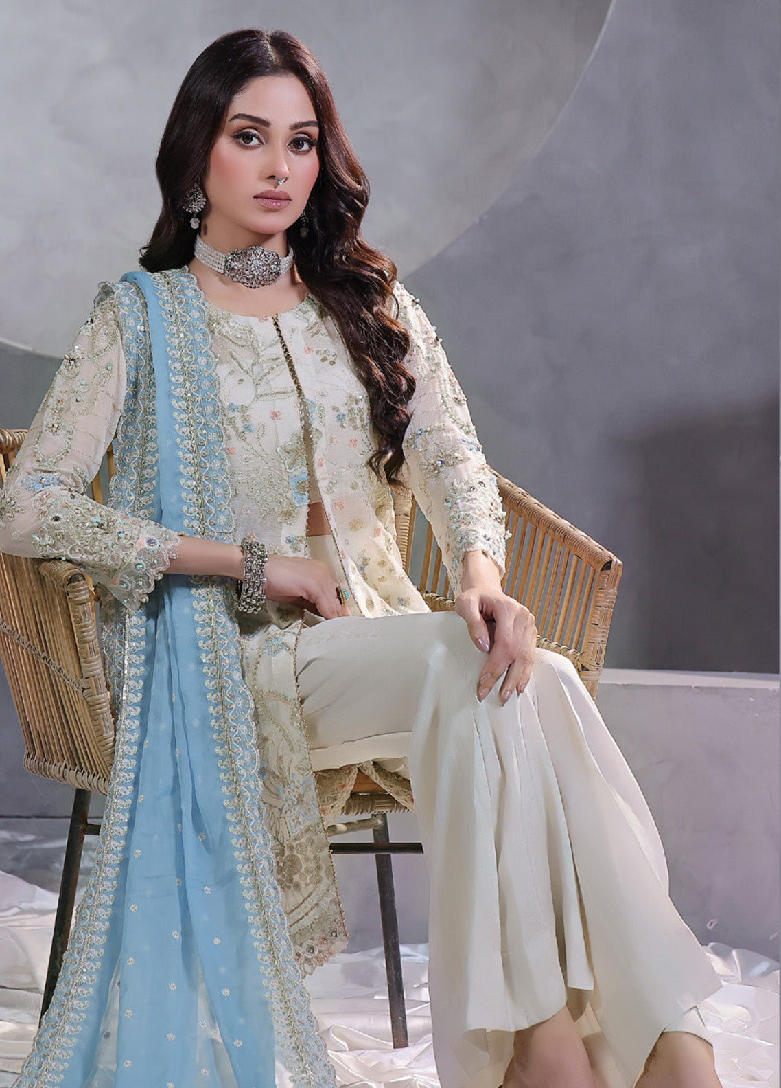 Manaar By Soghat Creation Embroidered Chiffon 3 Piece Unstitched Suit SC24LHC LC-01 Manaar By Soghat Creation Embroidered Chiffon 3 Piece Unstitched Suit SC24LHC LC-01