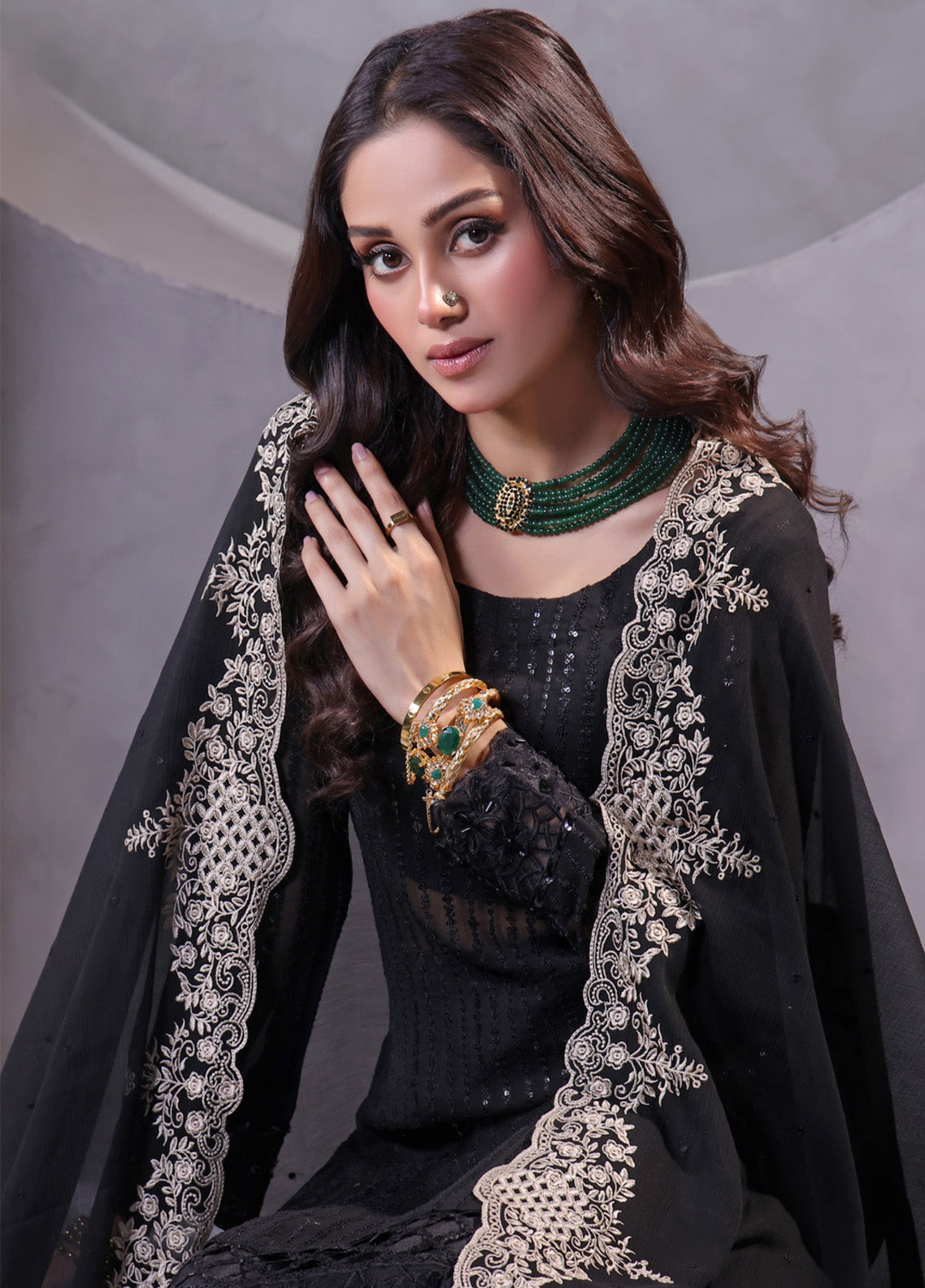 Manaar By Soghat Creation Embroidered Chiffon 3 Piece Unstitched Suit SC24LHC LC-02 Manaar By Soghat Creation Embroidered Chiffon 3 Piece Unstitched Suit SC24LHC LC-02