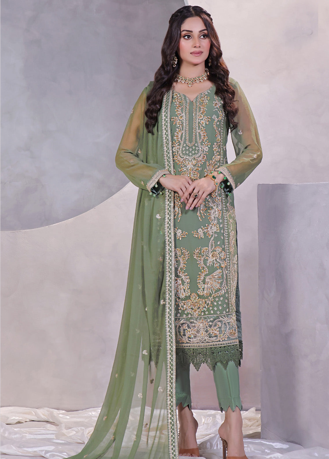 Manaar By Soghat Creation Embroidered Chiffon 3 Piece Unstitched Suit SC24LHC LC-03 Manaar By Soghat Creation Embroidered Chiffon 3 Piece Unstitched Suit SC24LHC LC-03
