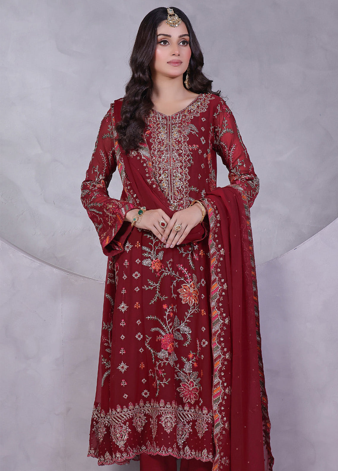 Manaar By Soghat Creation Embroidered Chiffon 3 Piece Unstitched Suit SC24LHC LC-04 Manaar By Soghat Creation Embroidered Chiffon 3 Piece Unstitched Suit SC24LHC LC-04