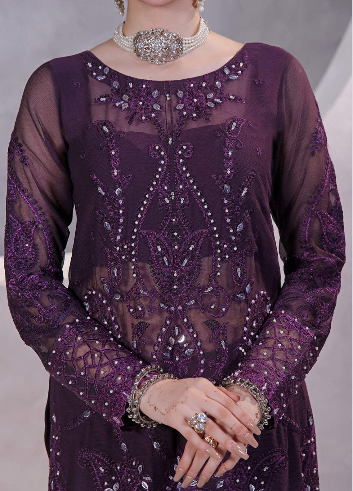 Manaar By Soghat Creation Embroidered Chiffon 3 Piece Unstitched Suit SC24LHC LC-07 Manaar By Soghat Creation Embroidered Chiffon 3 Piece Unstitched Suit SC24LHC LC-07