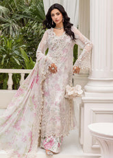 Maria B Embroidered Chiffon 3 Piece Unstitched Suit MB25C D-01