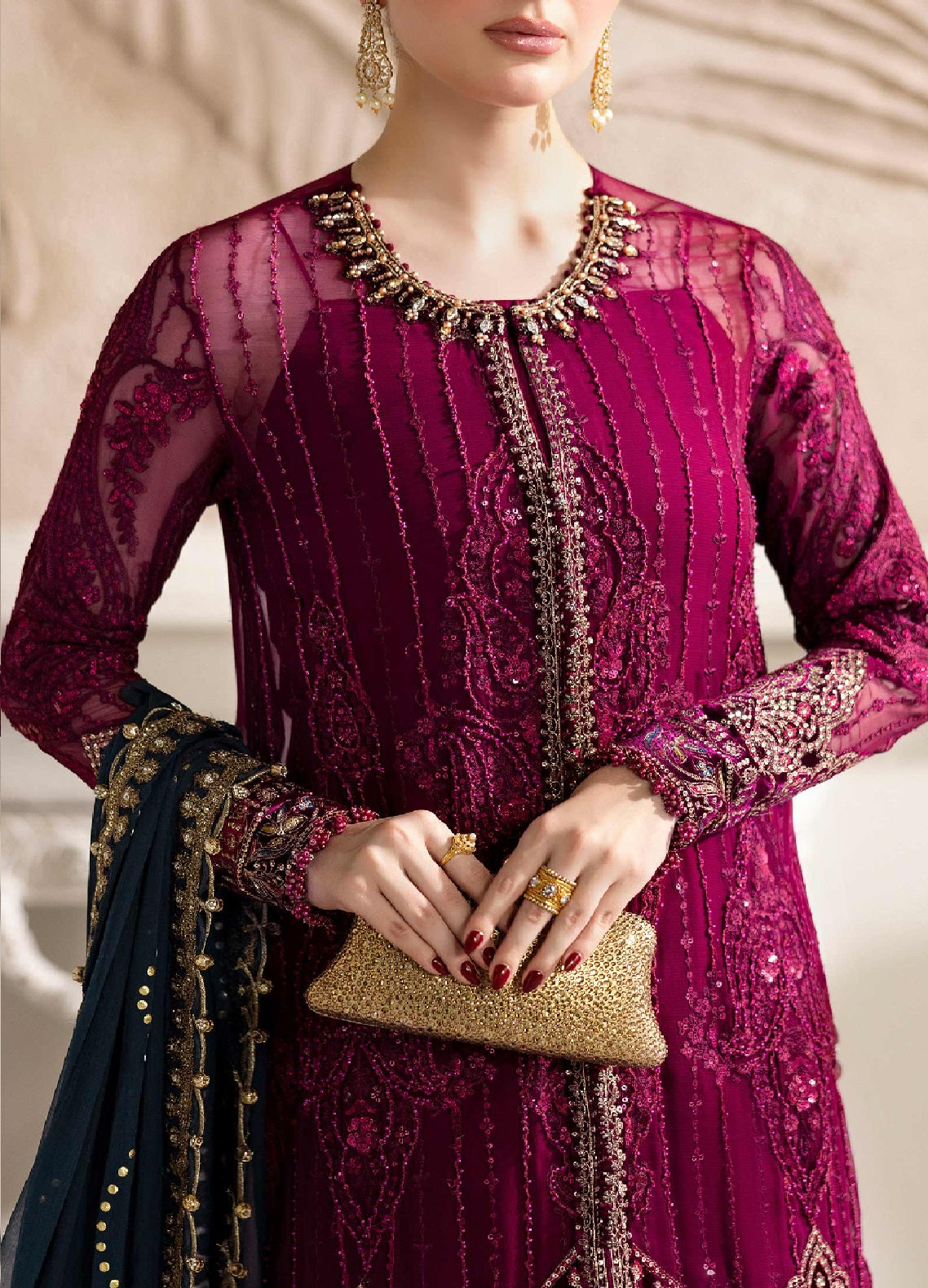 Maria B Embroidered Chiffon 3 Piece Unstitched Suit MB25C D-02 Maria B Embroidered Chiffon 3 Piece Unstitched Suit MB25C D-02