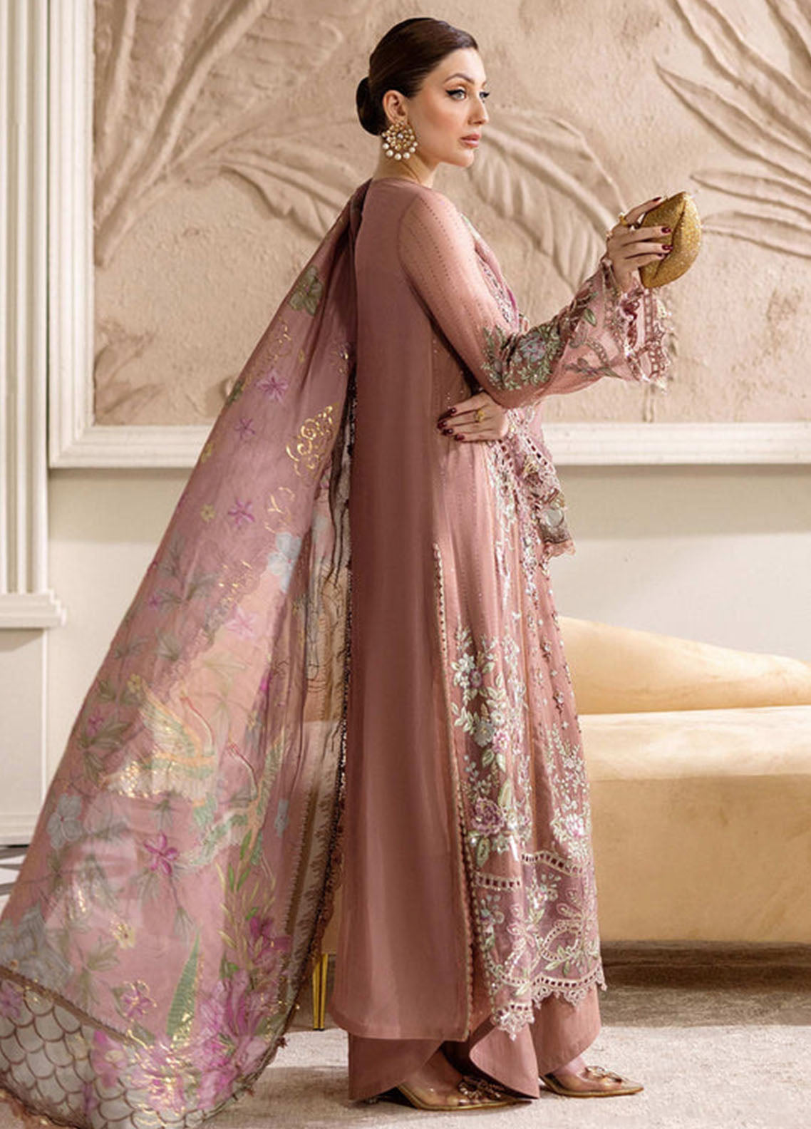 Maria B Embroidered Chiffon 3 Piece Unstitched Suit MB25C D-05 Maria B Embroidered Chiffon 3 Piece Unstitched Suit MB25C D-05