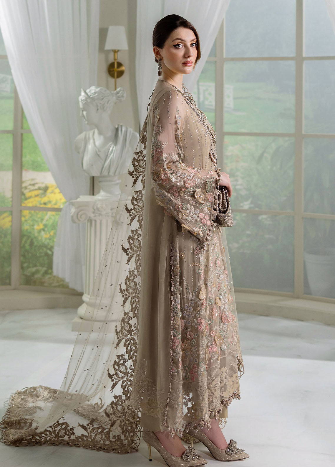 Maria B Embroidered Chiffon 3 Piece Unstitched Suit MB25C D-07 Maria B Embroidered Chiffon 3 Piece Unstitched Suit MB25C D-07