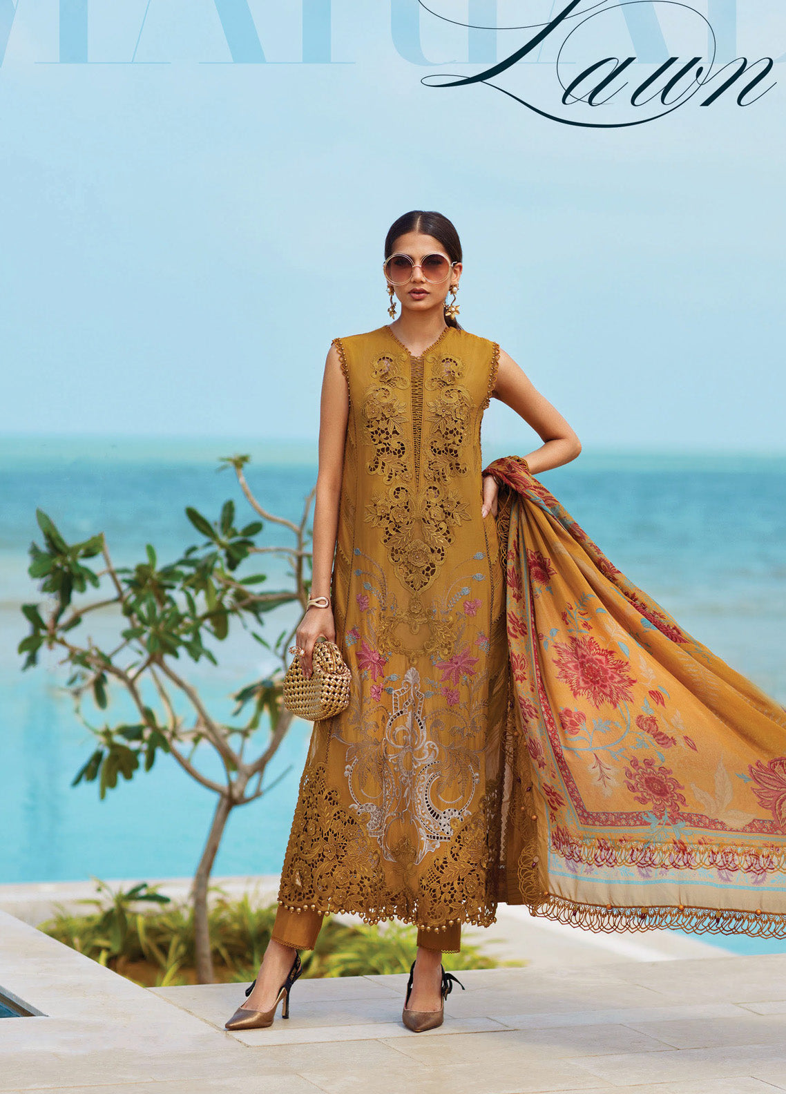 Maria B Embroidered Lawn 3 Piece Unstitched Suit MB25LL D-06 Maria B Embroidered Lawn 3 Piece Unstitched Suit MB25LL D-06