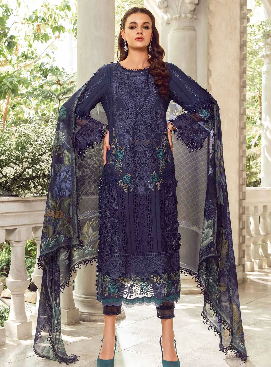 Maria B Luxury Embroidered Lawn Eid Edit-II 3 Piece Unstitched Suit MB24EE2 D-09 Maria B Luxury Embroidered Lawn Eid Edit-II 3 Piece Unstitched Suit MB24EE2 D-09