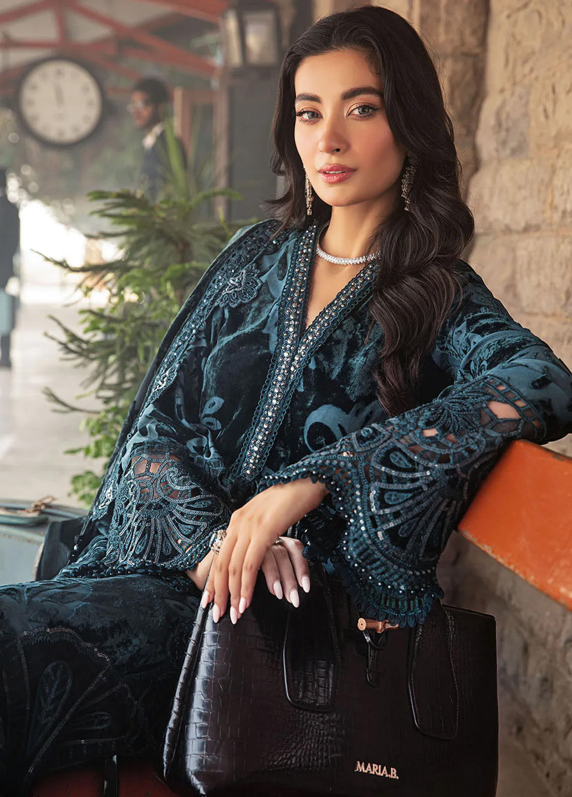 Maria B Winter Luxe Embroidered Palachi 3 Piece Unstitched Suit MB24WL DL-1203 Maria B Winter Luxe Embroidered Palachi 3 Piece Unstitched Suit MB24WL DL-1203