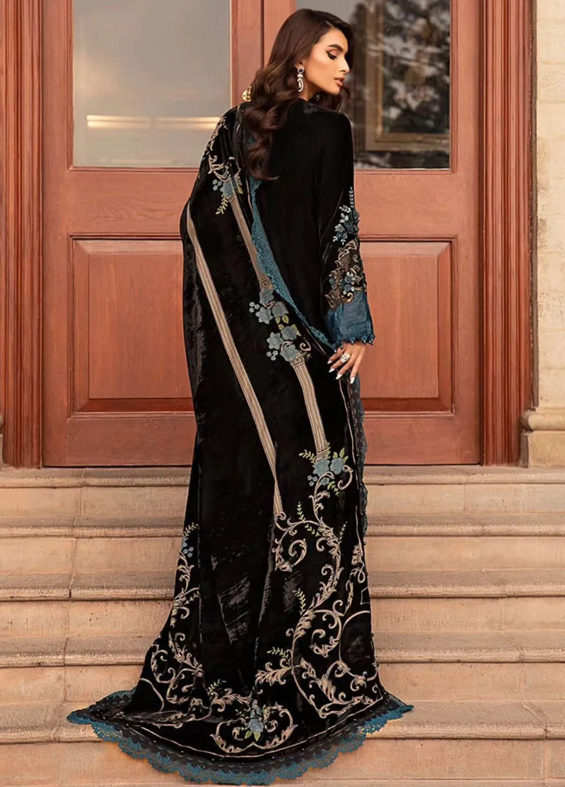 Maria B Winter Luxe Embroidered Velvet 3 Piece Unstitched Suit MB24WL DL-1208 Maria B Winter Luxe Embroidered Velvet 3 Piece Unstitched Suit MB24WL DL-1208