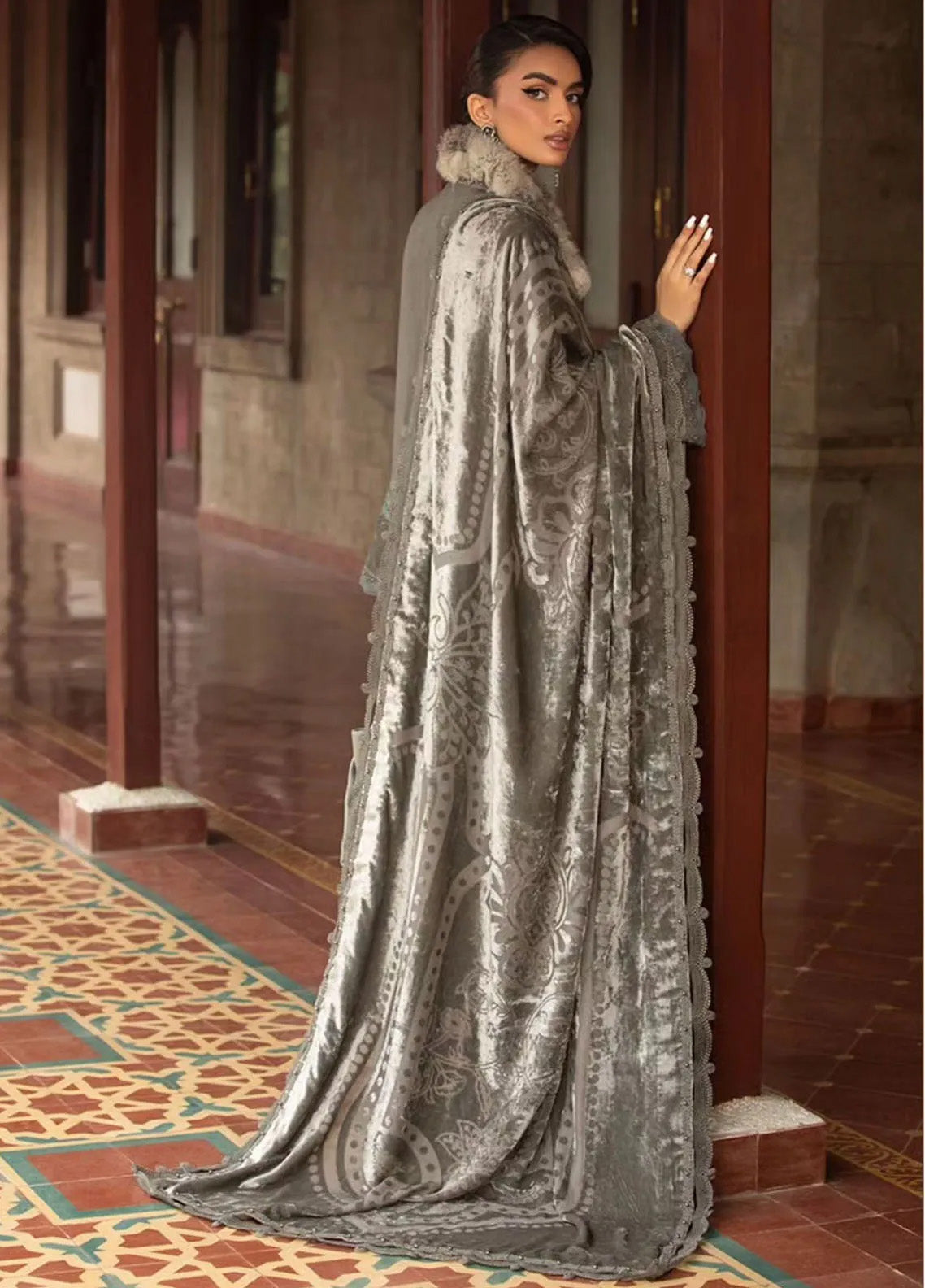 Maria B Winter Luxe Embroidered Velvet 3 Piece Unstitched Suit MB24WL DL-1209 Maria B Winter Luxe Embroidered Velvet 3 Piece Unstitched Suit MB24WL DL-1209
