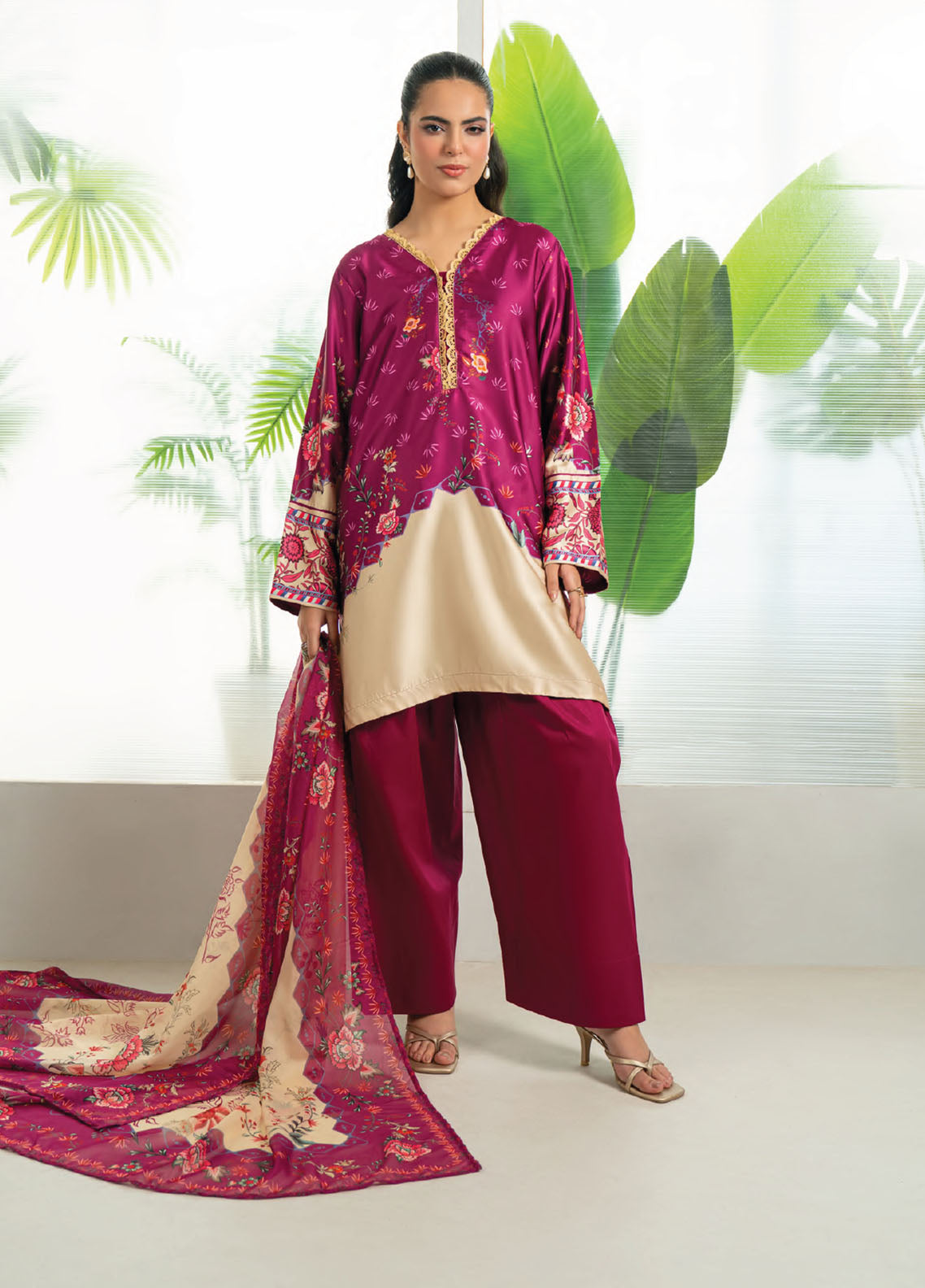 Marine By Rashid Textile Luxury Printed Silk 3 Piece Unstitched Suit RT25LS D-1003 Marine By Rashid Textile Luxury Printed Silk 3 Piece Unstitched Suit RT25LS D-1003